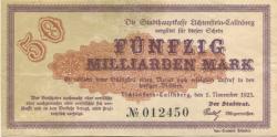 Lichtenstein(-Callnberg) - Stadt - 1.11.1923 - 50 Milliarden Mark 