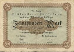 Lichtenstein(-Callnberg) - Stadt - 20.10.1922 - 500 Mark 