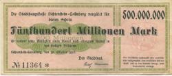 Lichtenstein(-Callnberg) - Stadt - 10.10.1923 - 500 Millionen Mark 