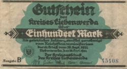 Liebenwerda (Bad) - Kreis - 16.9.1922 - 100 Mark