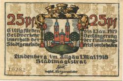Lindenberg - Stadt - 1.5.1918 - 1.1.1919 - 25 Pfennig 