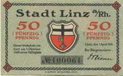 Linz - Stadt - 1.4.1919 - 1.10.1923 - 50 Pfennig