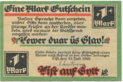 List - Gemeinde - 21.7.1921 - 1 Mark