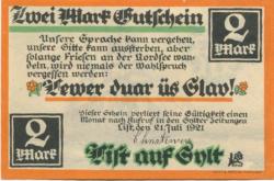 List - Gemeinde - 21.7.1921 - 1 Mark