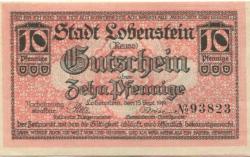 Lobenstein - Stadt - 15.9.1919 - 10 Pfennig