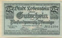 Lobenstein - Stadt - 15.9.1919 - 25 Pfennig