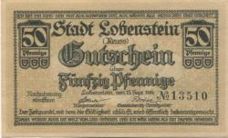 Lobenstein - Stadt - 15.9.1919 - 50 Pfennig