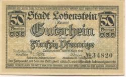 Lobenstein - Stadt - 15.9.1919 - 50 Pfennig