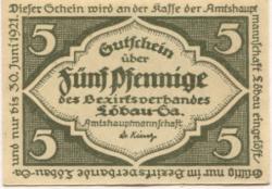 Löbau - Amtshauptmannschaft - - 30.6.1921 - 5 Pfennig