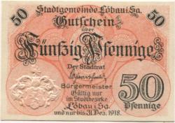 Löbau - Stadt - - 31.12.1918 - 50 Pfennig