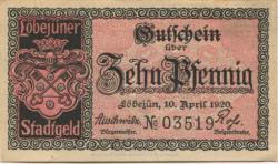 Löbejün (heute: Wettin-Löbejün) - Stadt - 10.4.1920 - 10 Pfennig