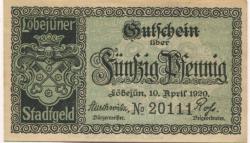 Löbejün (heute: Wettin-Löbejün) - Stadt - 10.4.1920 - 50 Pfennig