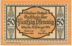 Löbejün (heute: Wettin-Löbejün) - Stadt - 25.2.1921 - 50 Pfennig