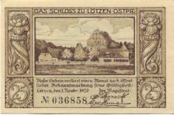 Lötzen (heute: PL-Gizycko) - Stadt - 1.11.1920 - 25 Pfennig