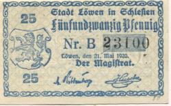 Löwen (heute: PL.Lewin Brzeski) - Stadt - 21.5.1920 - 25 Pfennig