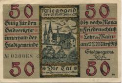 Lohr - Stadt - 27.3.1918 - 50 Pfennig