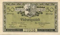 Ludwigslust - Stadt - 1.3.1922 - 30.9.1922 - 50 Pfennig