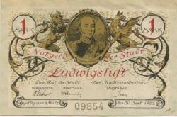 Ludwigslust - Stadt - 1.3.1922 - 30.9.1922 - 1 Mark