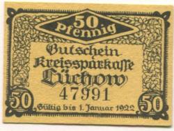 Lüchow - Kreissparkasse - - 1.1.1922 - 50 Pfennig