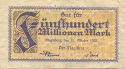 Magdeburg - Stadt - 15.10.1923 - 500 Millionen Mark 