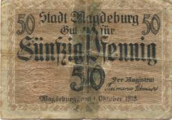 Magdeburg - Stadt - 1.10.1918 - 50 Pfennig 