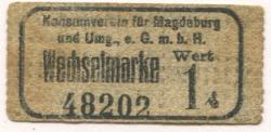Magdeburg - Konsumverein für Magdeburg und Umgegend eGmbH - -- - 1 Pfennig 