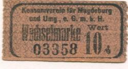 Magdeburg - Konsumverein für Magdeburg und Umgegend eGmbH - -- - 10 Pfennig 