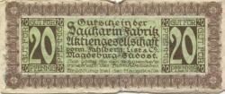 Magdeburg - Saccharin-Fabrik AG, vormals Fahlberg, List & Co, Magdeburg-Südost - -- - 20 Pfennig 