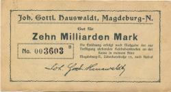 Magdeburg-Neustadt- Hauswaldt, Johann Gottlieb, Schokoladefabrik, Lübecker Str. 13 - -- - 10 Milliarden Mark