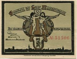 Mainbernheim - Stadt - Dezember 1920 - 31.3.1921 - 50 Pfennig