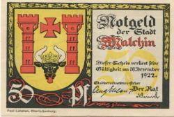 Malchin - Stadt - - 31.12.1922 - 50 Pfennig