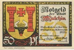 Malchin - Stadt - - 31.12.1922 - 50 Pfennig
