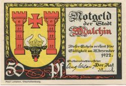 Malchin - Stadt - - 31.12.1922 - 50 Pfennig