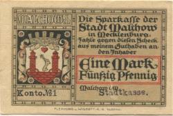 Malchow - Stadt - -- - 1.50 Mark