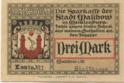 Malchow - Stadt - -- - 3 Mark