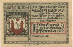 Malchow - Sparkasse* - -- - 75 Pfennig