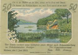 Malente-Gremsmühlen - Gemeinde - 1.6.1921 - 50 Pfennig