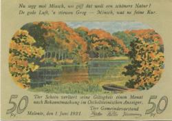 Malente-Gremsmühlen - Gemeinde - 1.6.1921 - 50 Pfennig