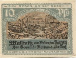 Mallmitz (heute: PL-Malomice) - Gemeinde - Juli 1921 - 10 Pfennig