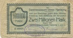 Mamming - Darlehnskassen-Verein GmbH - August 1923 - 2 Millionen Mark