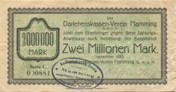 Mamming - Darlehnskassen-Verein GmbH - September 1923 - 2 Millionen Mark