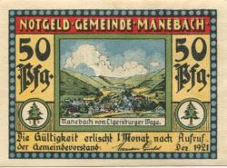 Manebach (heute: Ilmenau) - Gemeinde - Dezember 1921 - 50 Pfennig