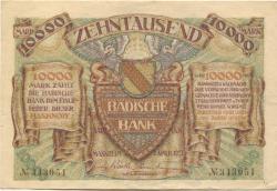 Mannheim - Badische Bank - 1.4.1923 - 10000 Mark