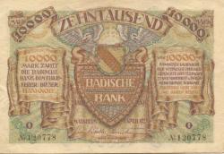 Mannheim - Badische Bank - 1.4.1923 - 10000 Mark