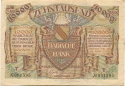 Mannheim - Badische Bank - 1.4.1923 - 10000 Mark