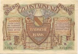 Mannheim - Badische Bank - 1.4.1923 - 10000 Mark