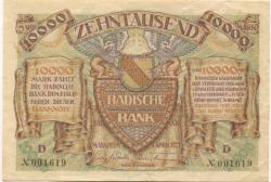 Mannheim - Badische Bank - 1.4.1923 - 10000 Mark