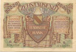 Mannheim - Badische Bank - 1.4.1923 - 10000 Mark