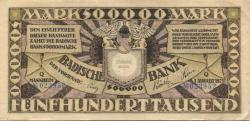 Mannheim - Badische Bank - 1.8.1923 - 500000 Mark
