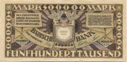 Mannheim - Badische Bank - 1.8.1923 - 500000 Mark